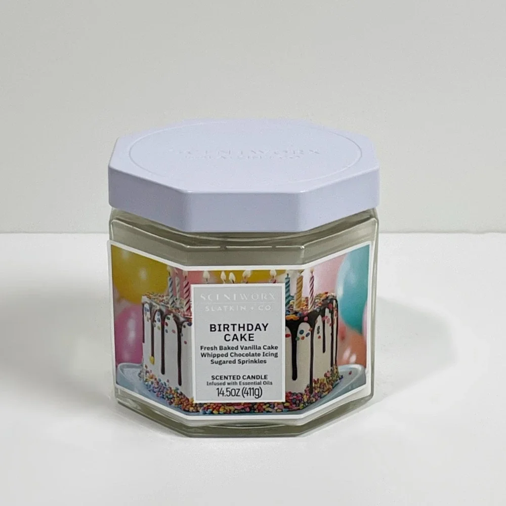 ScentWorx by Slatkin & Co. 3 Wick Jar Candle 14.5 oz - Birthday Cake